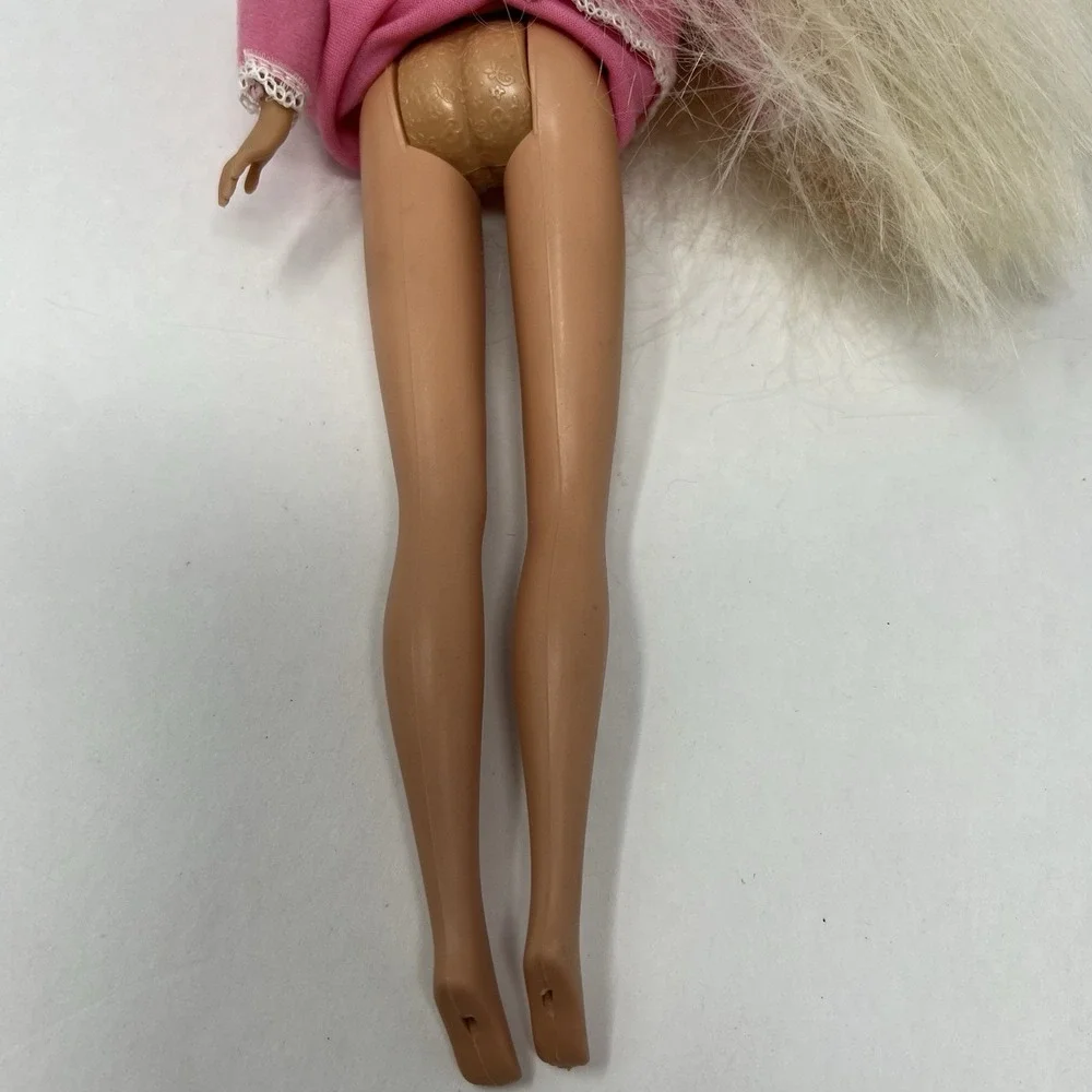 Vintage Barbie Doll 1966 Body Pink Sleeping Gown Retro Fashion Collectible Toy